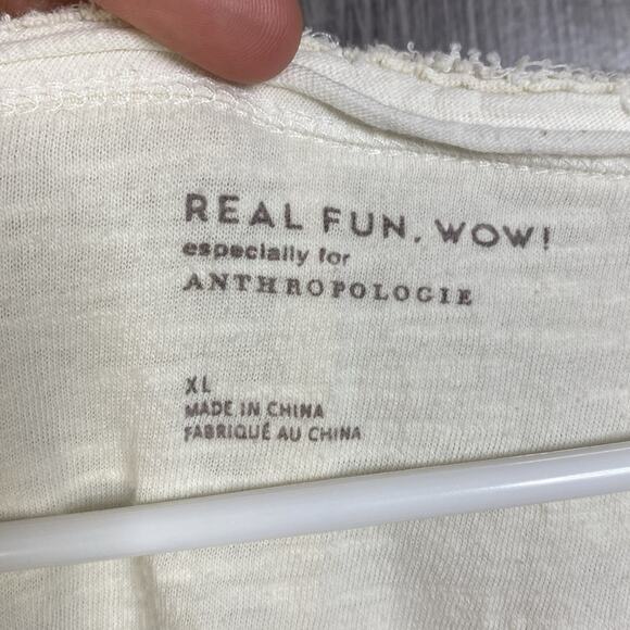 Anthropologie Gratitude Graphic Long Sleeve thermal oversized pullover Size XL - Picture 4 of 7